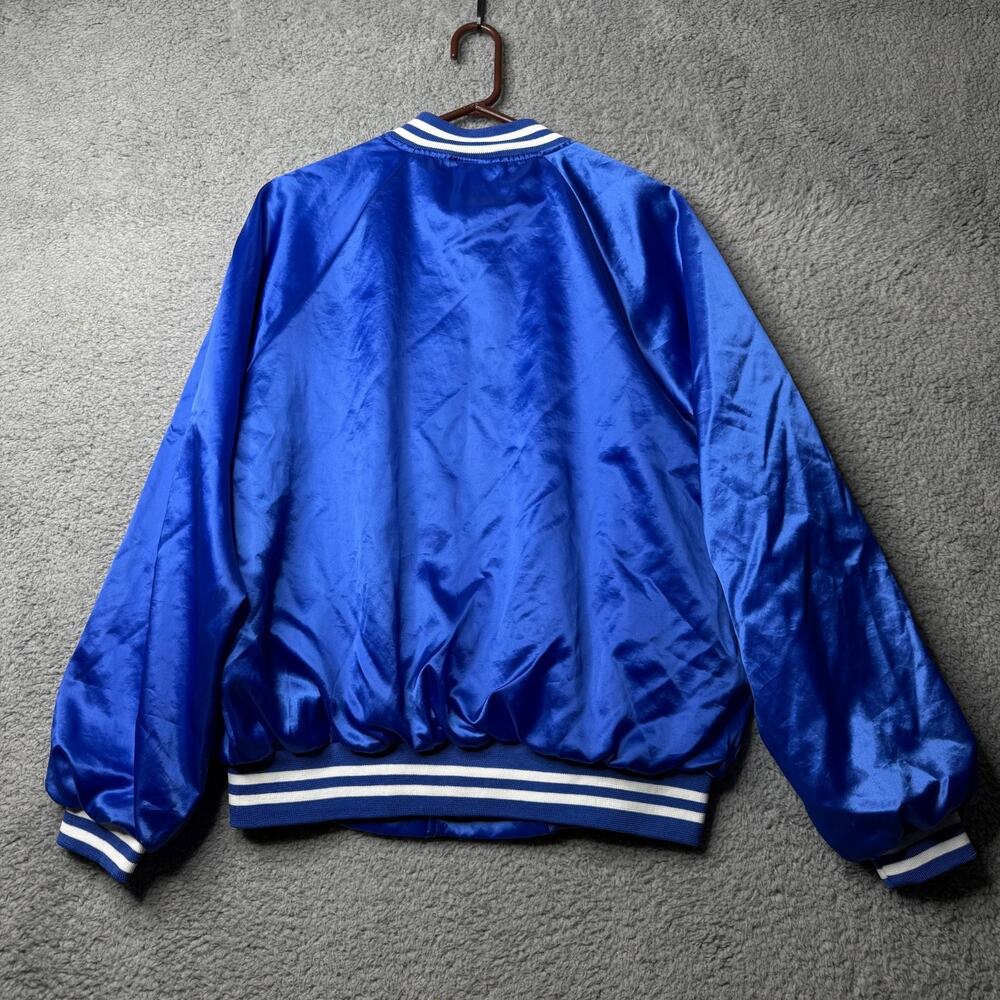 Hartwell Varsity Jacket Men's Large Blue and White ATM Branded Button Front - Picture 8 of 8